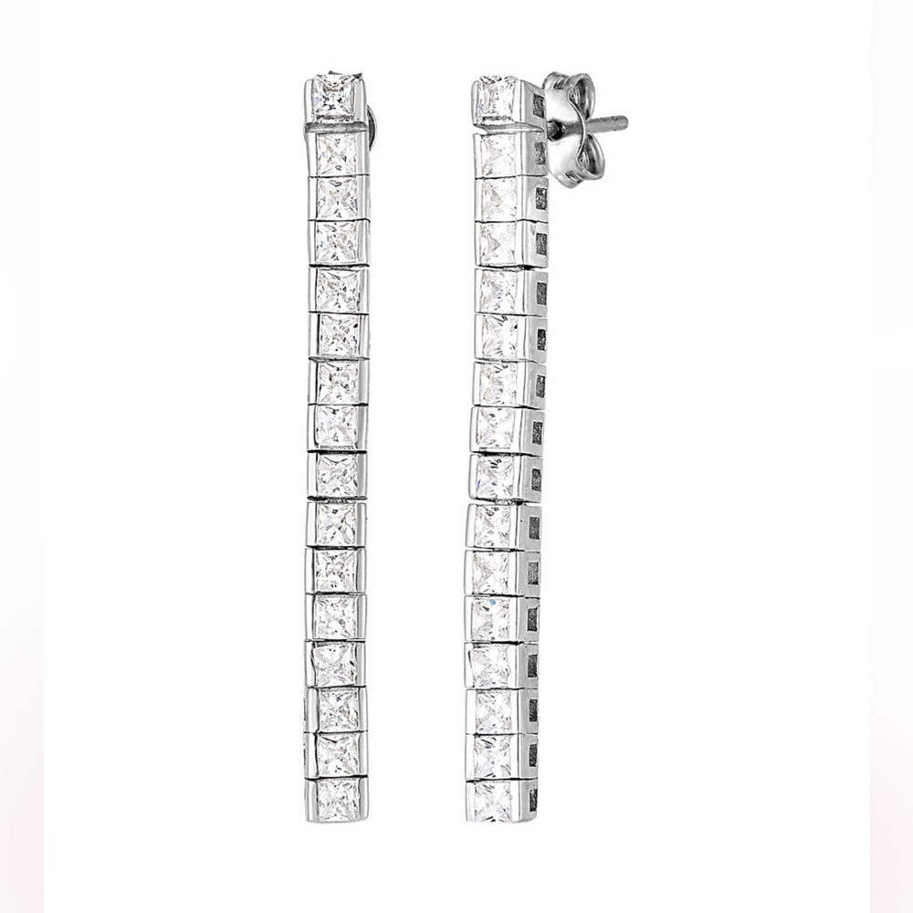 NWT! SPHERA MILANO 18K Over Silver CZ Drop Earring